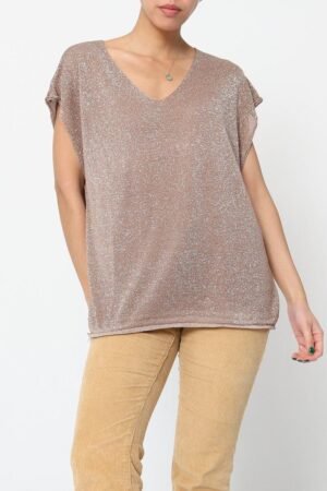 T-shirt en maille à paillettes