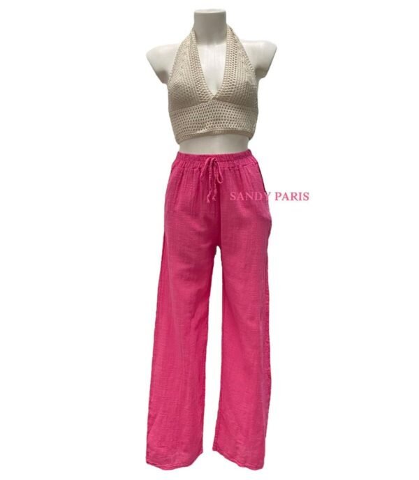Pantalon large fuchsia