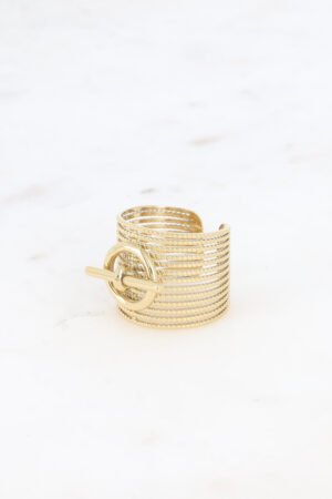 Bague large anneau et barre horizontale