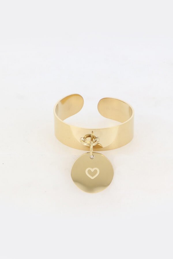 Bague à pampille "mom" et coeur gravé – Image 2