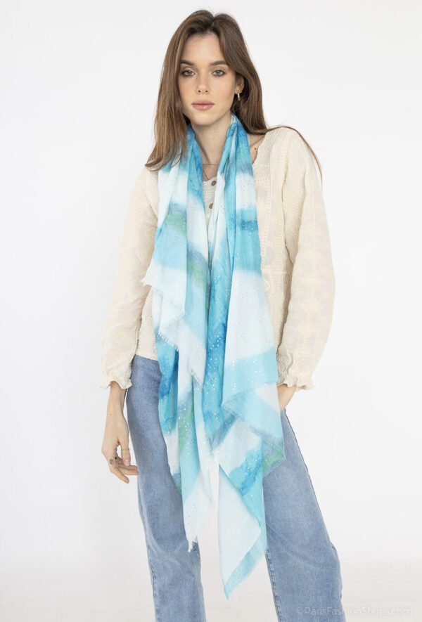 Foulard imprimé dégradé avec dorure – Image 2