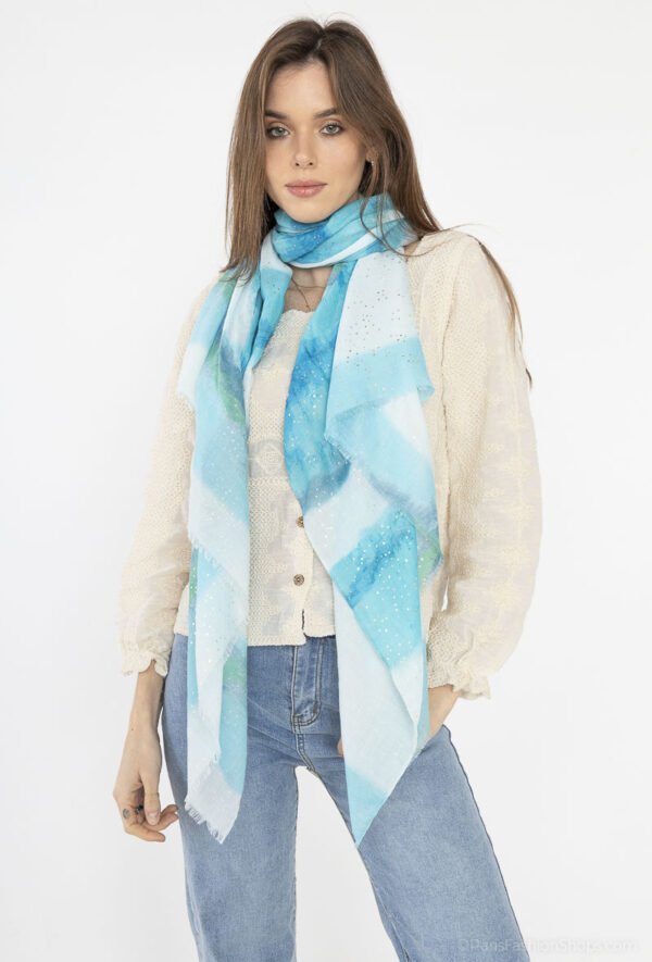 Foulard imprimé dégradé avec dorure