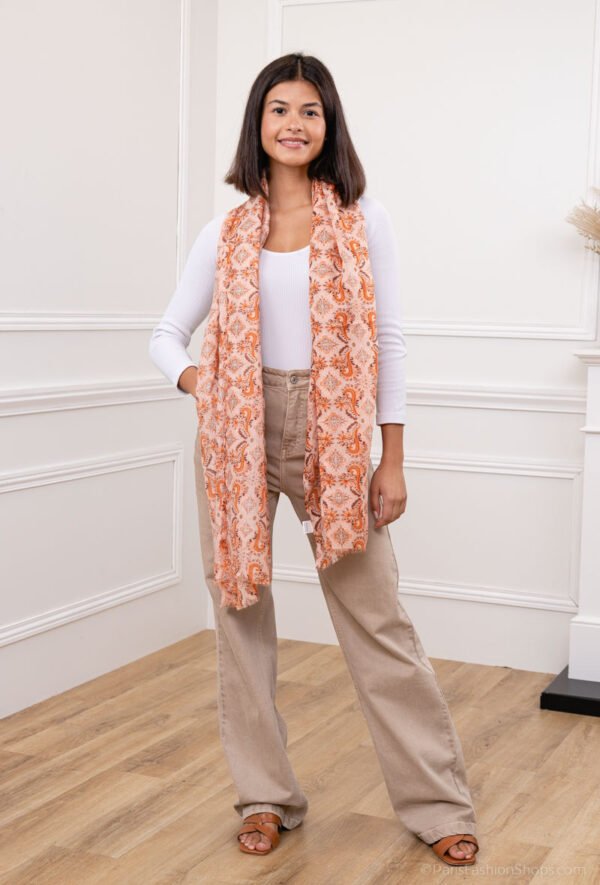 Foulard imprimé fantaisie avec dorure – Image 2