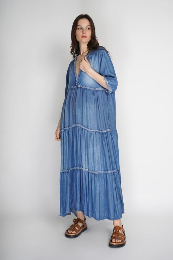 Robe longue en jean délavé – Image 4
