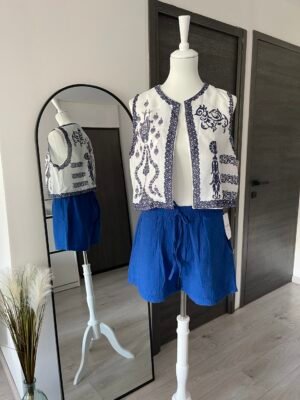 Short en gaz de coton