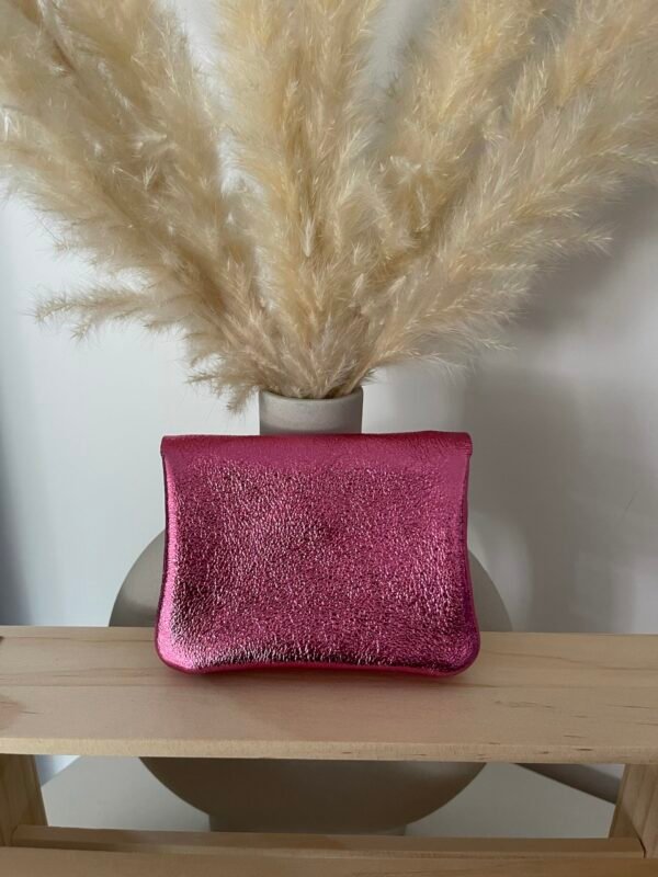 Porte-monnaie Babylone Bohm Paris en cuir irisé rose – Image 2