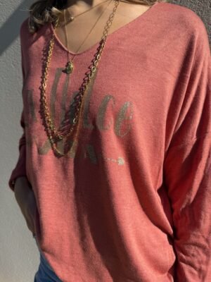 Pull fluide « La Dolce Vita » terracotta