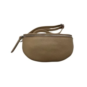 Sac banane en cuir grainé 22cm sable