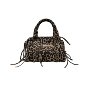 Sac à main en cuir suédé léopard smallp