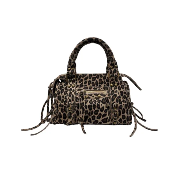 Sac à main en cuir suédé léopard smallp
