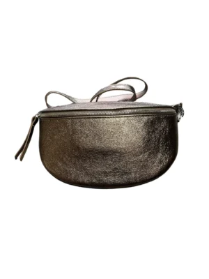 Sac banane en cuir irisé 25cm bronze