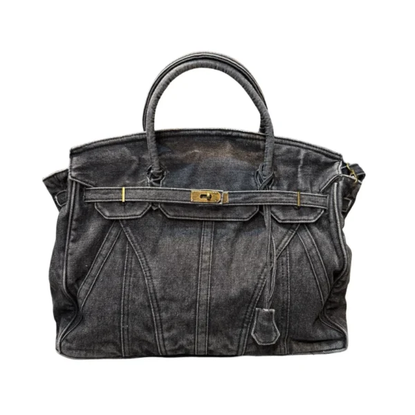 Sac cabas large en jean noir
