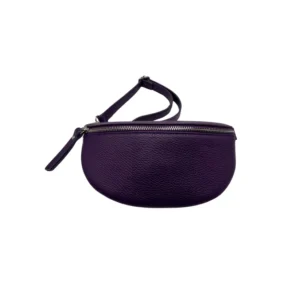 Sac banane en cuir grainé 22cm