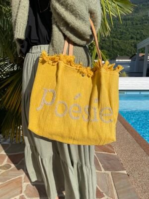 Sac bohème « Poésie » jaune