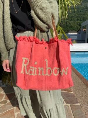 Sac bohème « Rainbow » rose