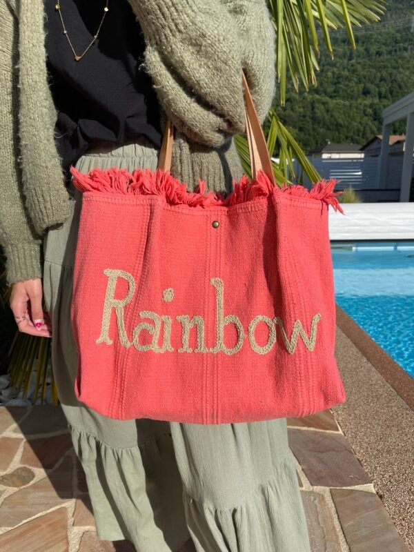 Sac bohème « Rainbow » rose