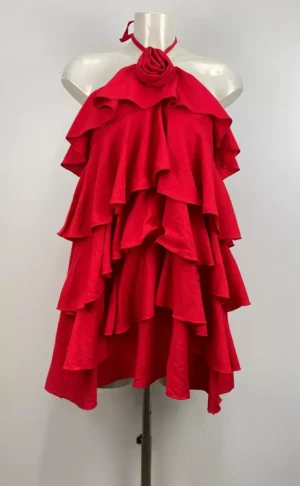 Robe courte à volants