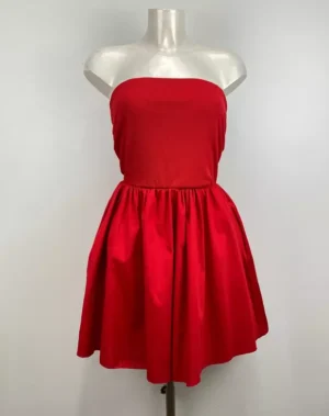 Robe courte bustier bi-matière
