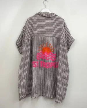 Robe chemise courte ST TROPEZ mélange lin