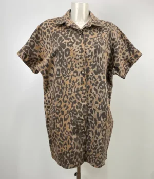 Robe chemise courte léopard